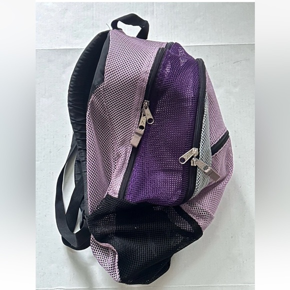 JanSport | Vintage Lavender Purple and Gray Mesh Backpack Y2K Rare Book Bag main image 4